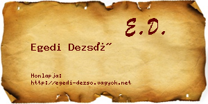 Egedi Dezső névjegykártya